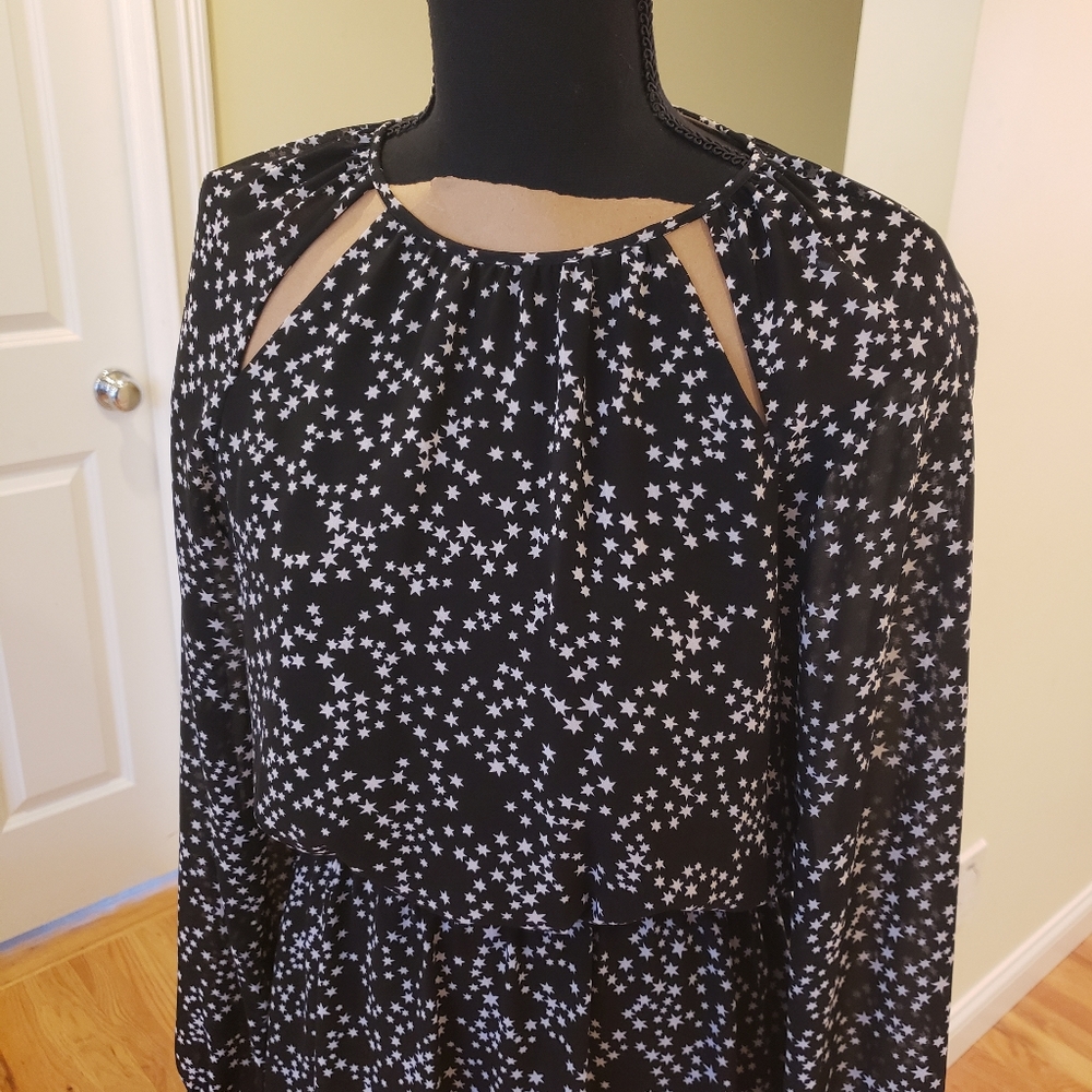 Michael Kors Dress, black and white stars, size Med,